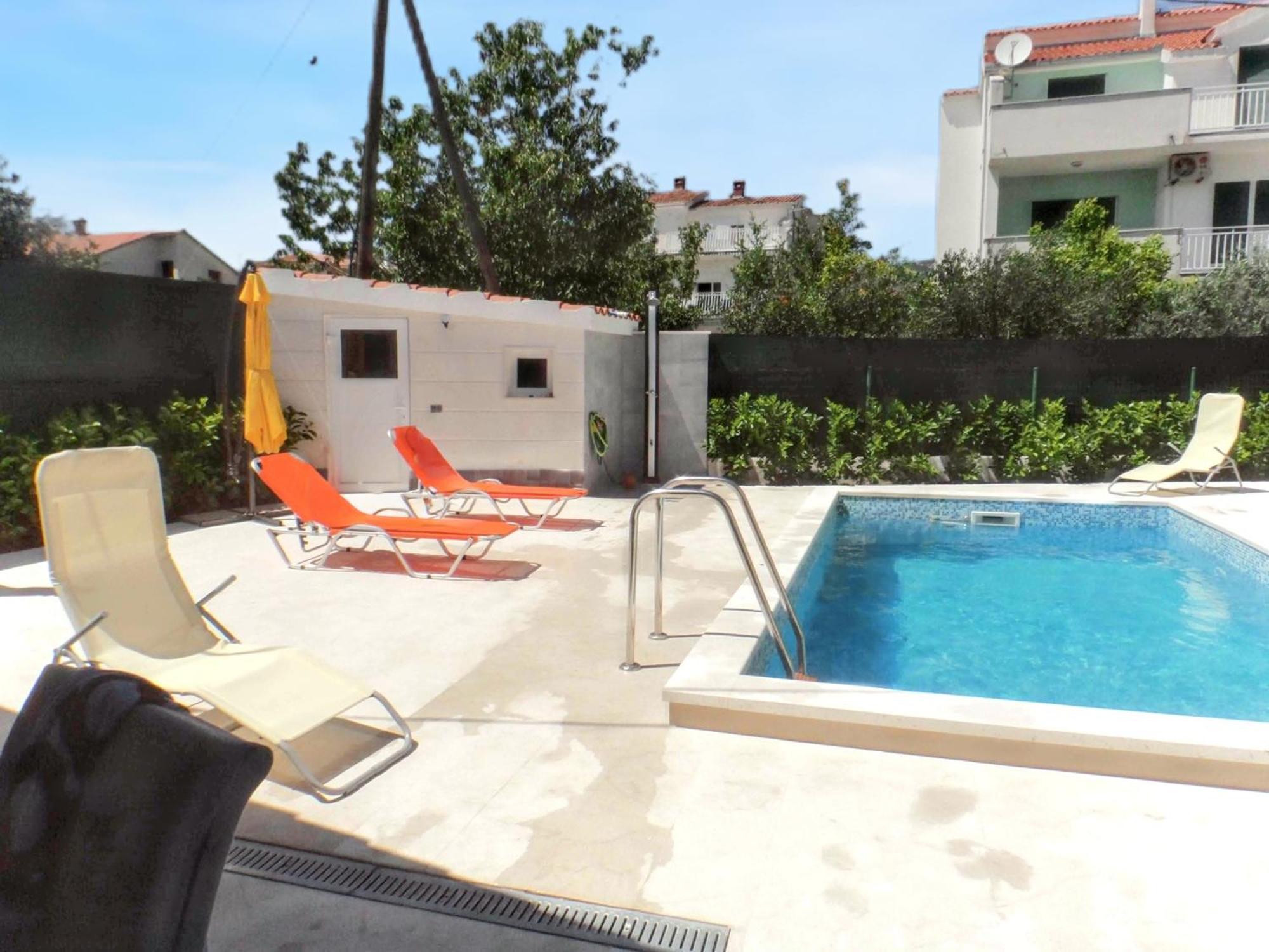 Panoramic Apartment In Kastel Stafilic 100 M² Shared Pool คาชเตลา ภายนอก รูปภาพ